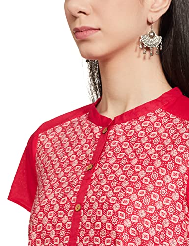 Aurelia Women's Cotton Regular Kurti (20CRA30255-502765_Skipetrol Red_L)