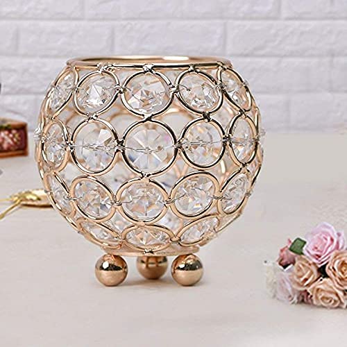 CentraLit Crystal Votives Bowl Candle Holders Tealight Candle Centerpieces For Wedding Home Party Table Decoration (Gold (Pack Of 2)), Iron