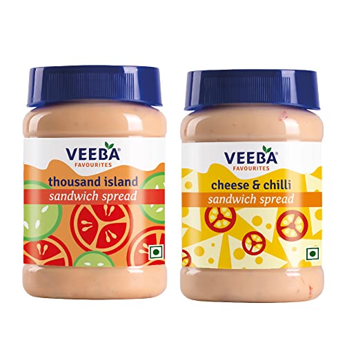 Veeba Sandwich Spreads Combo - Cheese n Chilli, 250g and Thousand Island Sandwich Spread, 250g - Pack of 2