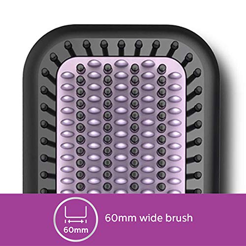 Philips Hair Straightener Brush with CareEnhance Technology - ThermoProtect I Keratin Ceramic Bristles I Triple Bristle Design I Naturally Straight Hair in 5 mins*| BHH880/10