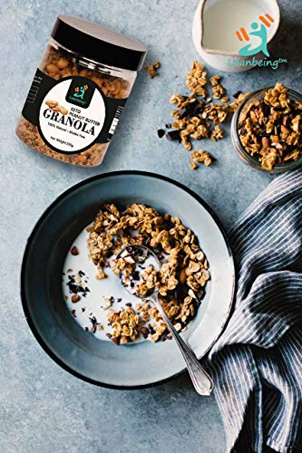 Keto Peanut Butter Granola 250G | Low Carb Cereal, Gluten & Grain Free, High Protein Keto Cereals Energy Snack.