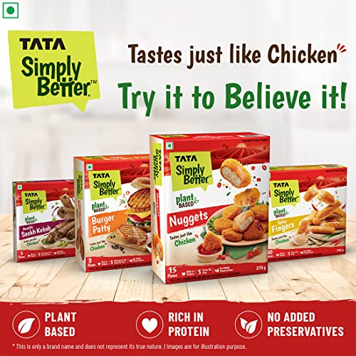 Tata Simply Better Plant-Based Nuggets, Tastes Just Like Chicken - 15 Pieces, 270g