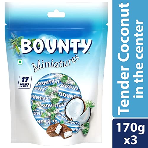 Bounty Coconut Miniatures Chocolate Pack 170gm (Pack of 3)