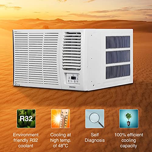 Voltas 1.5 Ton 3 Star, Fixed Speed Window AC (Copper, Turbo Mode, 2023 Model, 183 Vectra Pearl, White)