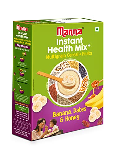 Manna Health Mix Instant 200g, Banana, Dates, Honey with Milk. Travel Friendly (Mix with Water/Milk and Serve)