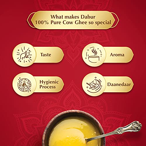 Dabur 100% Pure Daanedaar Cow Ghee with Rich Aroma | Naturally improves digestion and boosts immunity -1L