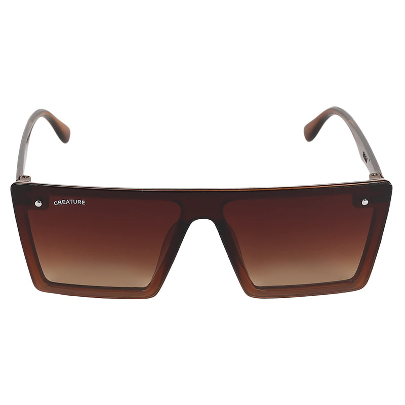 CREATURE UV PROTECTIVE Rectangular Unisex Sunglasses||(Color-Brown)||