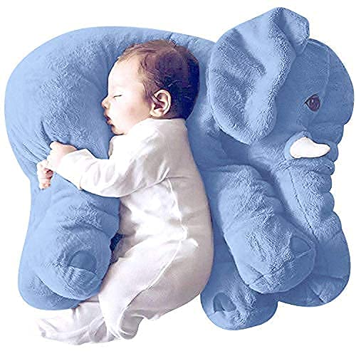 Little Innocents® Big Size Fibre Filled Stuffed Animal Elephant Baby Pillow with Ball Soft Toy for Baby Kids boy Girl Birthday Gift (Blue 45cm)