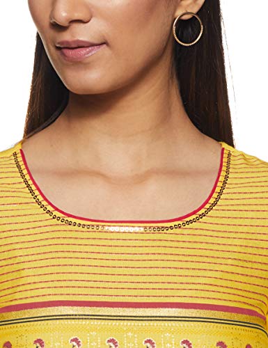 Aurelia Women's Cotton Kurta (20FEA11388-501469_Yellow_Small)