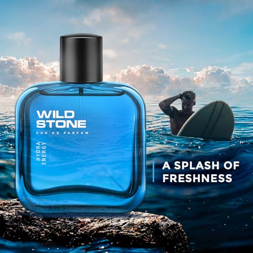 Wild Stone Hydra Energy Premium Eau De Parfum for Men, 100ml|Long Lasting Perfume|Luxury Perfume for Men