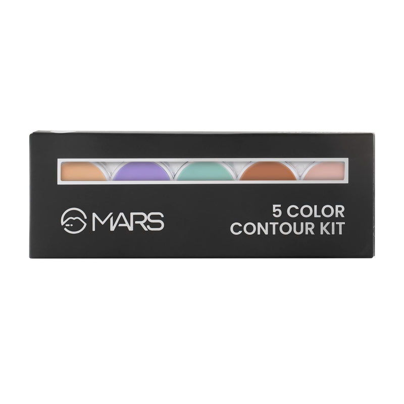 MARS 5 Colour Contour and Concealer Kit with Brush | Creamy Matte Finish & Up to 24-Hours Waterproof Formula | Easy to Blend (8.0 gm) (Shade-3)