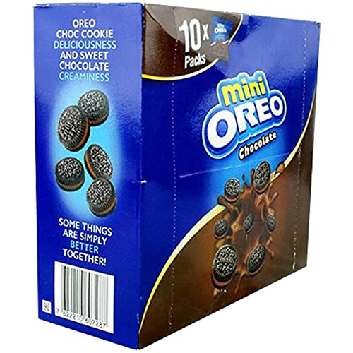 Oreo Mini Oreo Chocolate 10X Packs, 204 g, Blue & Brown, 10 Count (Pack of 1) (4029825)