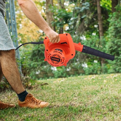 BLACK+DECKER BDB530 530W Single Speed Air Blower with Dual Modes of Blowing & Suction and Attached Dust Bag for Dirt Collection for Home & DIY Use, 1 Year Warranty, ORANGE & BLACK