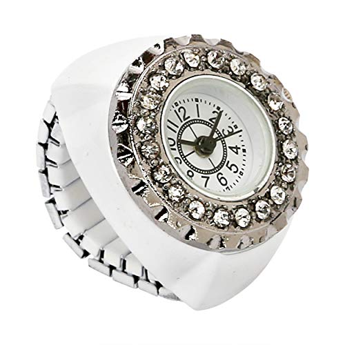 YouBella Jewellery Crystal Unisex Finger Ring Watch for Girls/Women/Men/Boys (White)