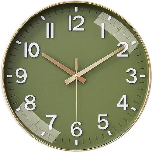 Rylan Wall Clock 12" Silent Quartz Decorative Latest Wall Clock Non-Ticking Classic Clock Battery Operated Round Easy to Read for Room/Home/Kitchen/Bedroom/Office/School,.