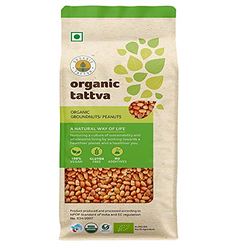 Organic Tattva, Organic Raw Unpolished Peanuts/Groundnuts, 500 gram