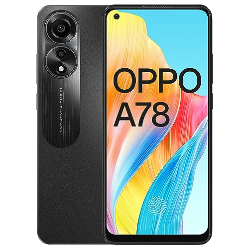 Oppo A78 (Mist Black, 8GB RAM, 128GB Storage) | 6.4" FHD+ AMOLED 90Hz Punch Hole Display | 5000 mAh Battery and 67W SUPERVOOC with No Cost EMI/Additional Exchange Offers