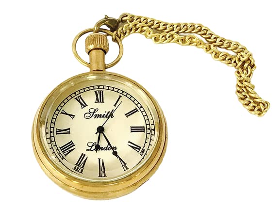 MHE of Smith London with Roman Numeral Metal Gold Color Mens Womens Pocket Watch