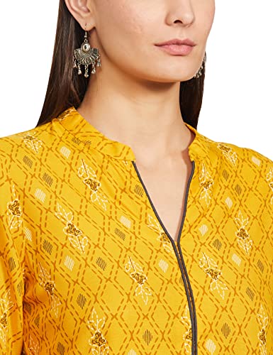 max Women's Rayon Straight Blouse (EKKL31101MUSTARD_Mustard