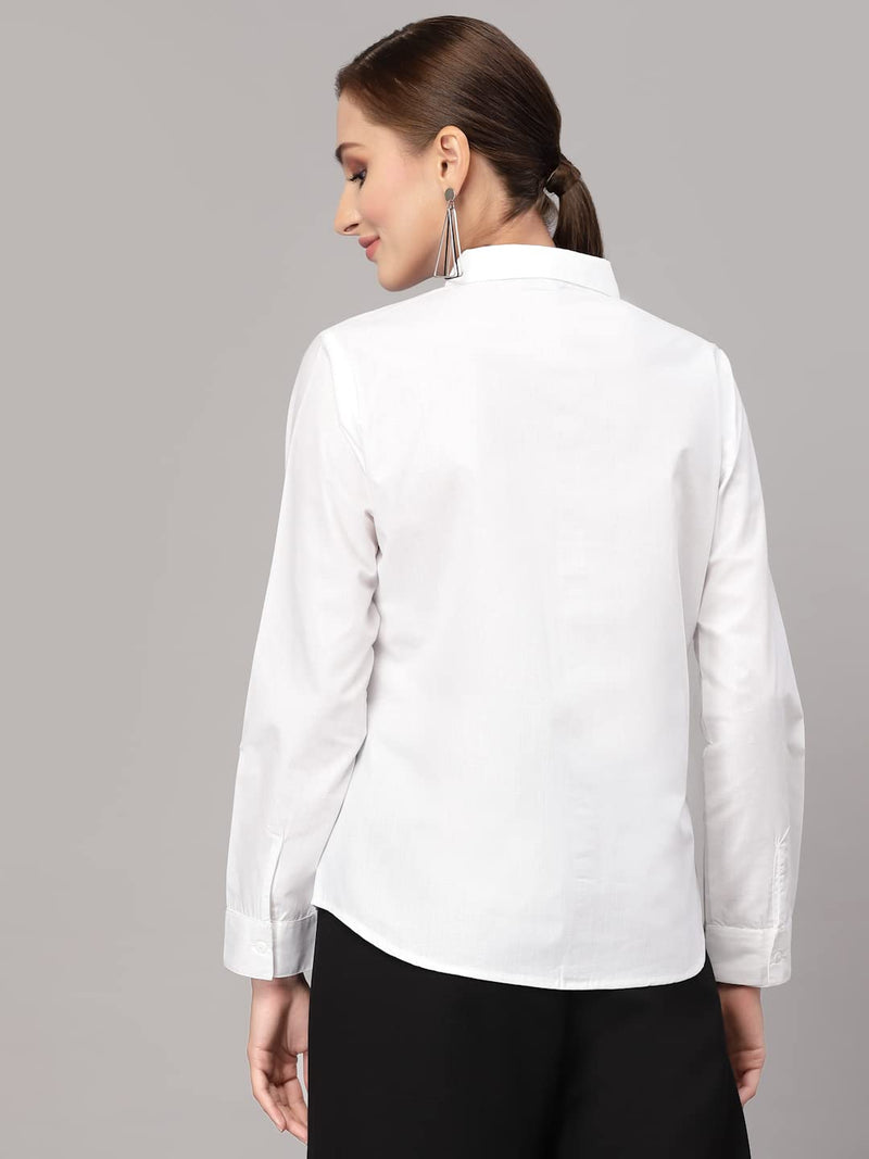 Style Quotient Women Solid Polycotton Regular Formal Shirt