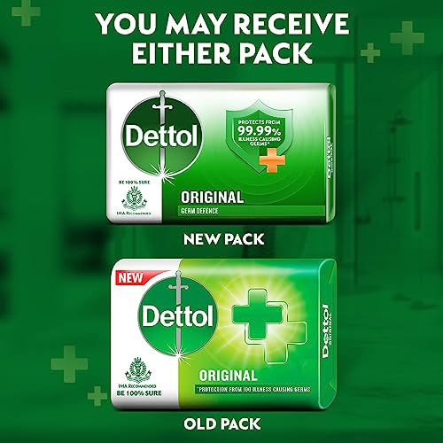 Dettol Original Germ Protection Bathing Soap Bar (600gm) | Kills 99.99% germs, 125gm + 20% Extra Free, Pack of 4