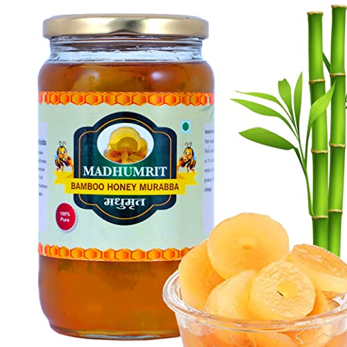 MADHUMRIT 100% Raw Natural & Organic Murabba | Raw Forest Marmalade | Helps Increasing Height, Growth, Healthy and Fresh | Bans ka Murabba (500 gram) (Bamboo)