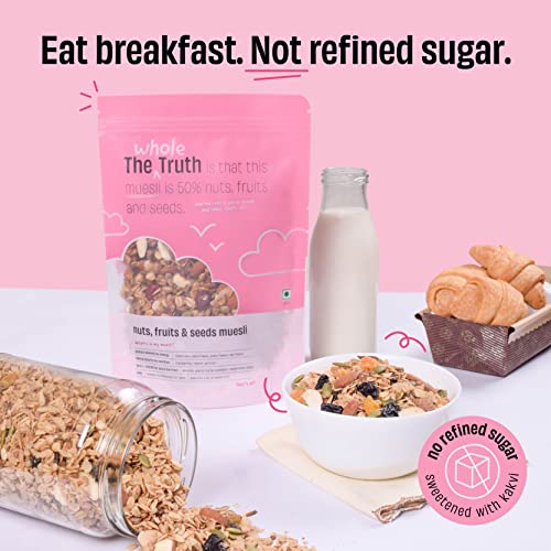 The Whole Truth - Super Saver Breakfast Muesli | Nuts, Dried Fruits and Seeds | 750 grams | Vegan | Dairy-free | No Artificial Sweeteners | No Added Flavours | Nutritious Snack and breakfast