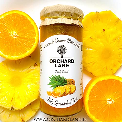 Orchard Lane 80% Fruit- Pineapple Orange Marmalade- Low Sugar, No Preservatives- 280 gm