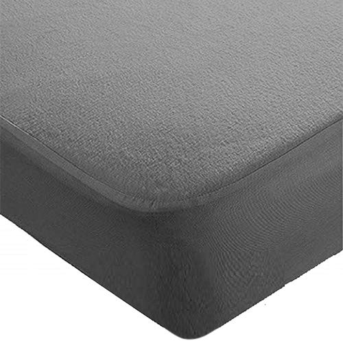 Trance Cotton Feel Terry 78x72 inch Ultra Soft Waterproof Mattress Protector| Breathable Hypoallergenic Mattresses Cover for King Size Bed (6.5x6 feet, Grey - Pack of 1)