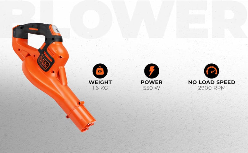 Black + Decker GWC1820PCF-B1 18V Power Boost Blower With 1pc Battery & 1pc Charger