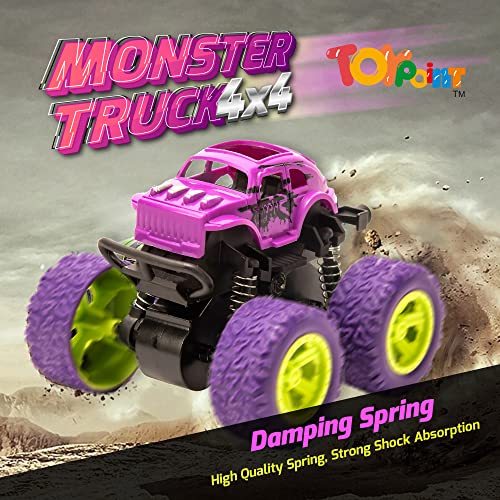 Toypoint Monster Truck Friction Powered Cars - Gift Toys for Kids, Boys, Girls (Pack of 2)