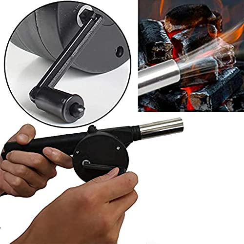 WOX MOX Outdoor Cooking Hand Crank Powered Barbecue BBQ Fan Air Blower,Manual Handy Mini Barbecue Air Blower Fan For BBQ Grill Foods