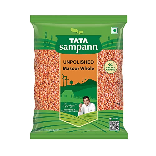 Tata Sampann Unpolished Masoor Dal (Whole), 1kg