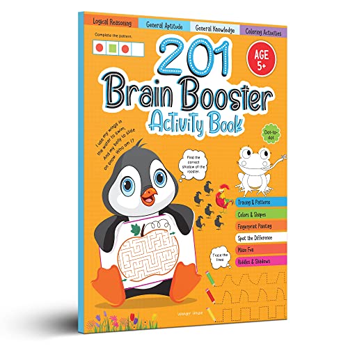 201 Brain Booster Activity Book Fun Activities and Exercises For Children Tracing and Pattern Colors and Shapes Maze