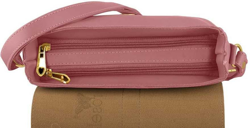 marcG Faux Leather Stylish Shoulder Side Sling Bag for Women(Multicolor) (Pink)