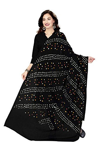 RANI SAAHIBA Women's Cotton Dupatta (SKRDD1503, Black)