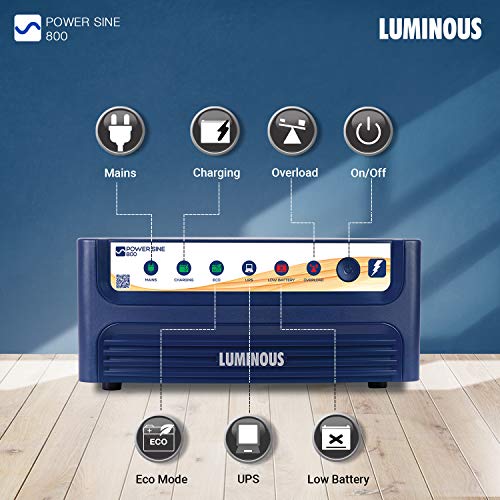 Luminous Power Sine 800 Pure Sine wave 700VA 12 Volt Inverter for Home, Office & Shops