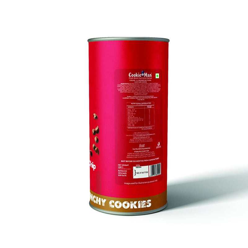 Cookieman Choco Chip Cookies - 200g Canister | Cookies with Chocolate Chips