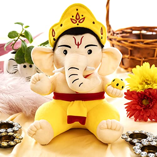 Panda's Box Mantra Chanting Baby Ganesha (11 Inches) | Musical Soft Plush Toy | Best Gift for Infants, Toddlers & Babies