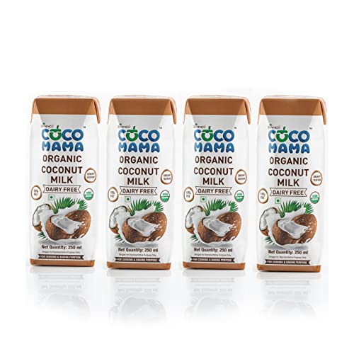 Coco Mama Organic Coconut Milk 250ml, (Pack of 4)