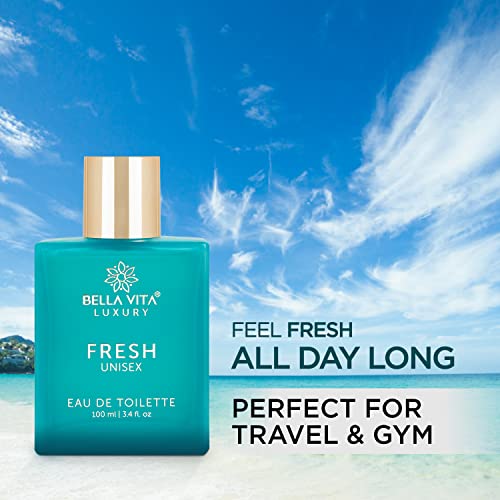 Bella Vita Luxury FRESH Eau De Toilette Unisex Perfume For Men & Women with Bergamot, Orris Lavender & Ylang Ylang | EDT Long Lasting Fragrance For All Occasions, 100 ML