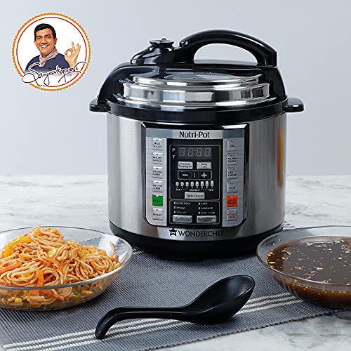 Wonderchef Nutri-Pot Electric Pressure Cooker with 7-in-1 Functions|18 pre-set functions|Pressure Cooking, Saute/Pan Frying, Slow Cooking, Yogurt Making, Steaming, Warming & Rice Cooking |3L capacity