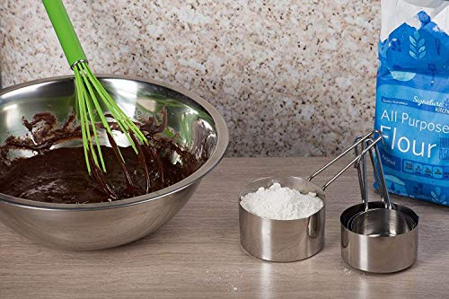 INKULTURE Stainless_Steel Measuring Cups & Spoon Combo for Dry or Liquid/Kitchen Gadgets for Cooking & Baking Cakes/Measuring Cup Set Combo with Handles (Set of 4 Cups & 4 Spoons)