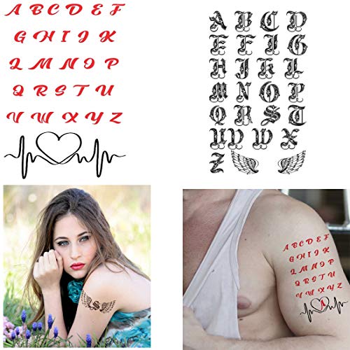 Name Alphabet Latter Combo Tattoo Waterproof Men and women Temporary Body Tattoo