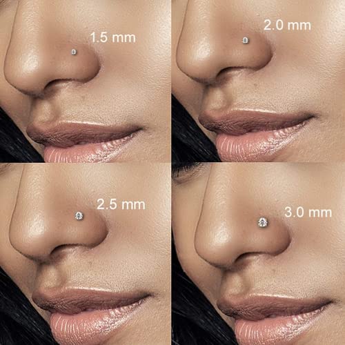 HighSpark 92.5 Sterling Silver Nose Pin for Women | Simple & Elegant Nose Piercing for Women & Girls | Lovely Gift - Clear Silver