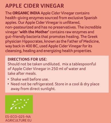 Organic India Apple Cider Vinegar 500 Ml