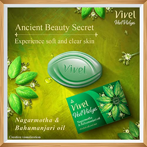 Vivel VedVidya Luxury Pack of 3 Skincare Soaps for Soft, Even-toned, Clear, Radiant and Glowing Skin, Suitable for all Skin types, 100g Pack of 3