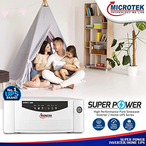 Microtek Super Power 900 Pure Sinewave 800VA/12V Inverter, Support 1 Battery with 2 Year Warranty for Home, Office & Shops