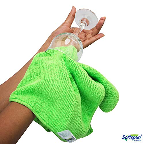 SOFTSPUN Microfiber Cloth - 4 pcs - 30 x 40 cms - 340 GSM - Multi Colour - Super Soft Absorbent Cleaning Towels Cleans & Polishes Everything in Your Home.