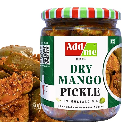 Add Me Home Made Dry Mango Pickle Less Oil 500gm Aam ka Sukha Achar village style 500g glass Pack